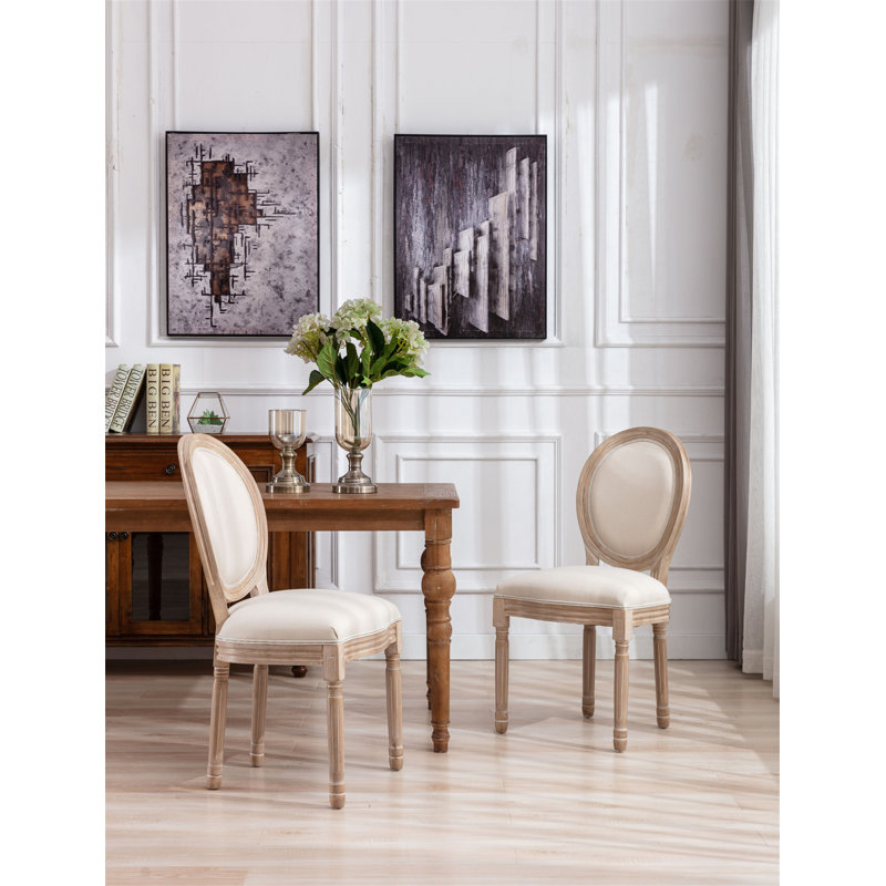 One Allium Way® Linen King Louis Back Dining Chair Wayfair